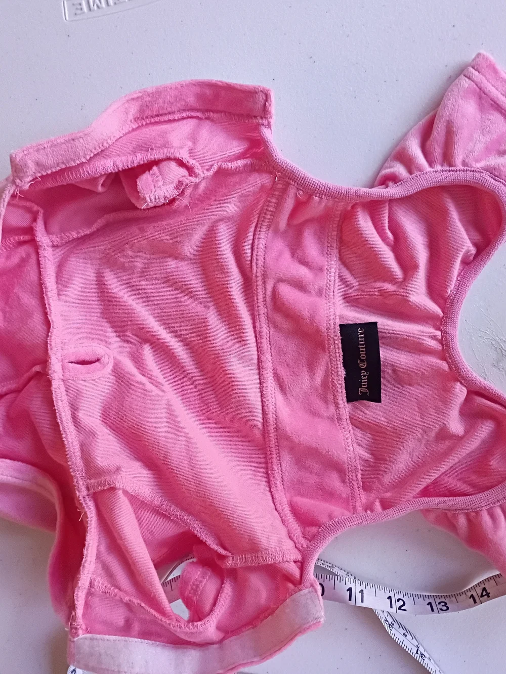 Juicy Couture Pink Velour Dog Hoodie with Rhinestone Heart